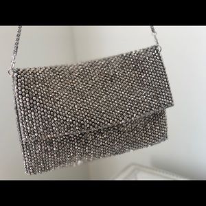 REISS new sequined silver purse